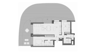 Apartment floor plan, 2 bedrooms in TM Tower No. 8